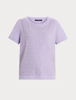 Best Marina Rinaldi Rhinestone-adorned jersey T-shirt LILAC