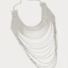 Fashion Marina Rinaldi Rhinestone-adorned multi-strand necklace SILVER