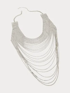Fashion Marina Rinaldi Rhinestone-adorned multi-strand necklace SILVER
