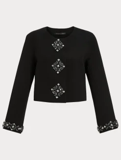 Hot Marina Rinaldi Rhinestoned cady jacket BLACK