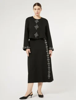 Hot Marina Rinaldi Rhinestoned cady jacket BLACK