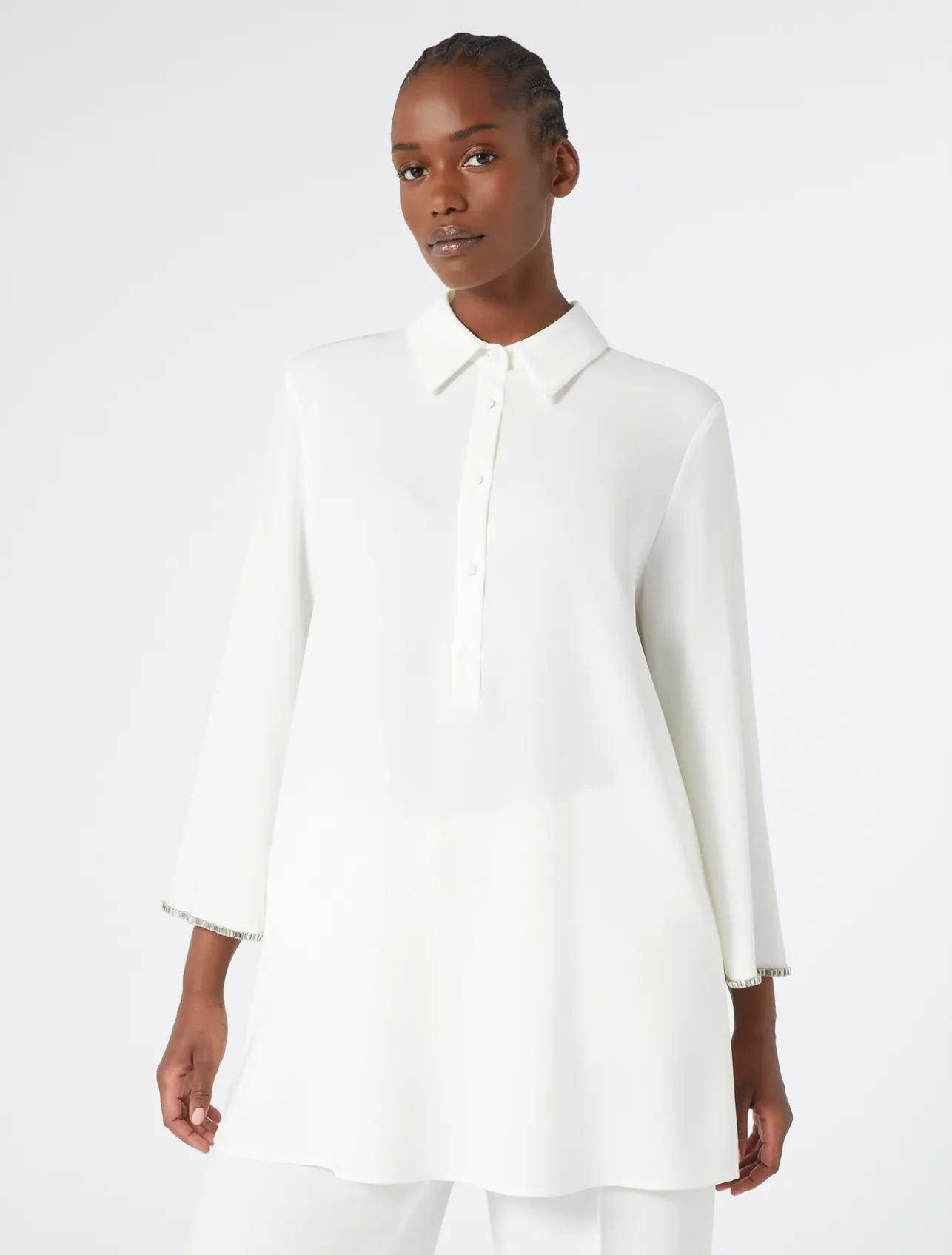 Discount Marina Rinaldi Rhinestoned cady tunic WHITE