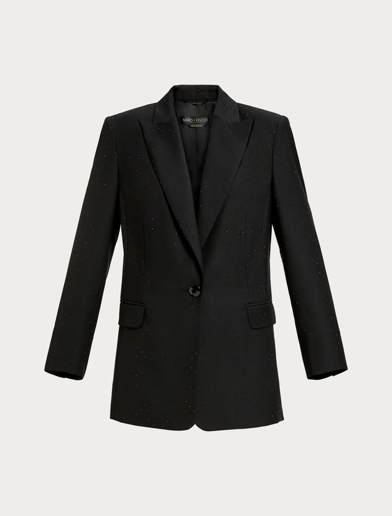 Online Marina Rinaldi Rhinestoned twill blazer BLACK