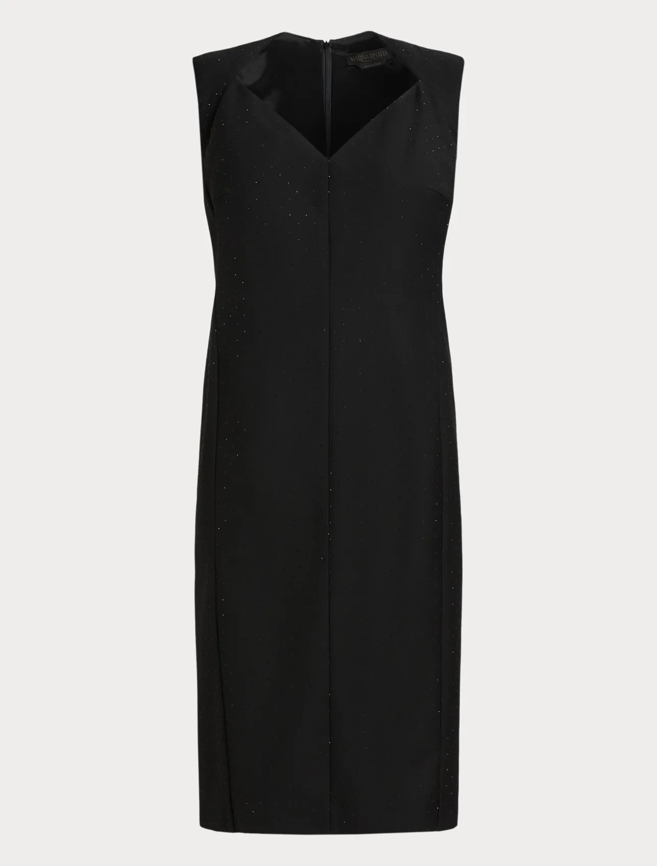 Clearance Marina Rinaldi Rhinestoned twill dress BLACK