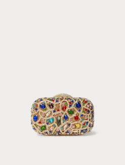 Discount Marina Rinaldi Rhinestones and cabochon clutch GOLD
