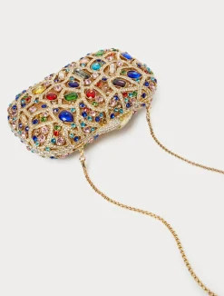 Discount Marina Rinaldi Rhinestones and cabochon clutch GOLD