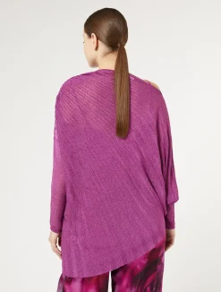 Sale Marina Rinaldi Ribbed asymmetric sweater PINK
