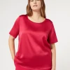 Discount Marina Rinaldi Satin blouse RED