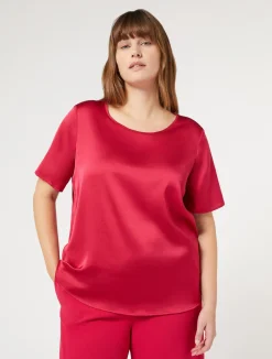 Discount Marina Rinaldi Satin blouse RED