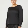 Fashion Marina Rinaldi Satin blouse BLACK