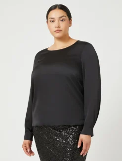 Fashion Marina Rinaldi Satin blouse BLACK