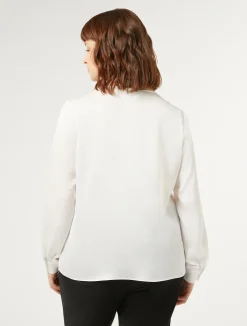 Discount Marina Rinaldi Satin blouse WHITE