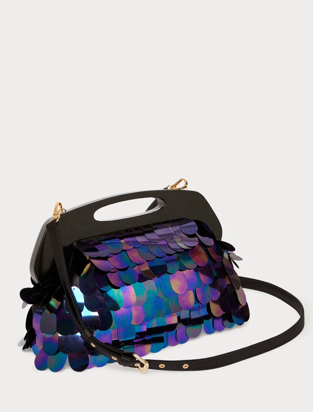 Hot Marina Rinaldi Satin clutch bag with sequins BLACK