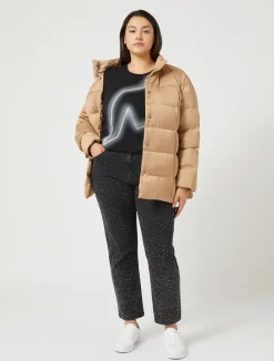 Discount Marina Rinaldi Satin down jacket CAMEL