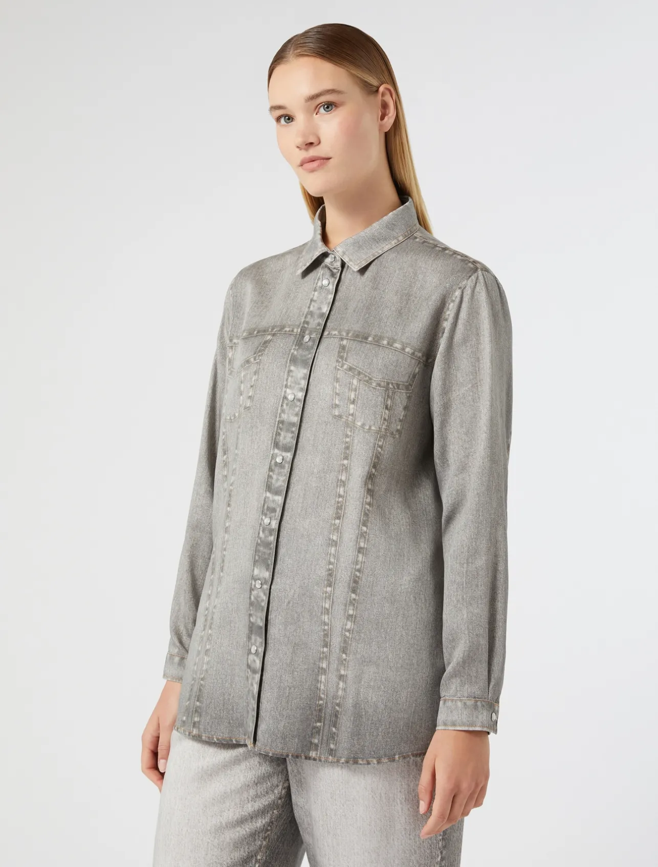 Online Marina Rinaldi Satin shirt MEDIUMGREY