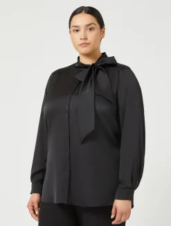 Outlet Marina Rinaldi Satin shirt BLACK