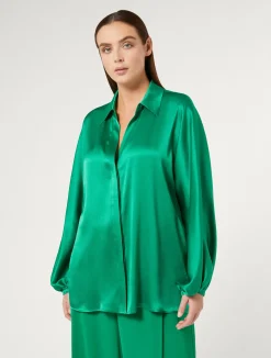 Hot Marina Rinaldi Satin shirt GREEN