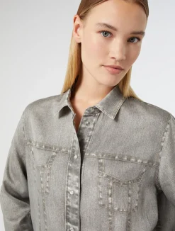Online Marina Rinaldi Satin shirt MEDIUMGREY