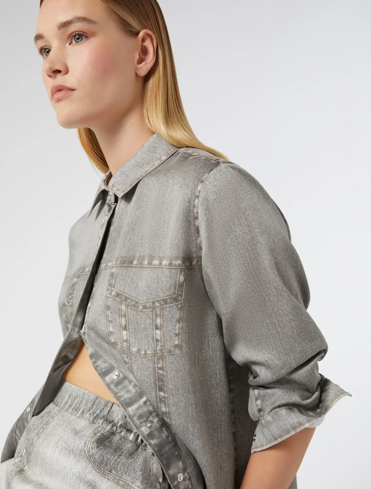 Online Marina Rinaldi Satin shirt MEDIUMGREY