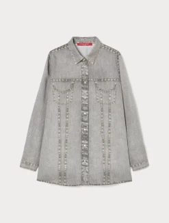 Online Marina Rinaldi Satin shirt MEDIUMGREY