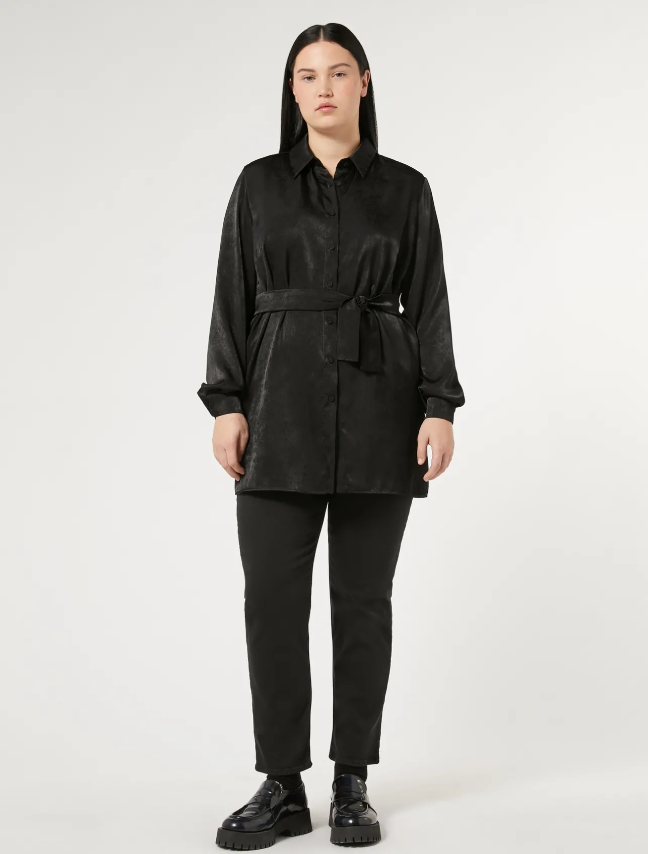 Sale Marina Rinaldi Satin shirt BLACK