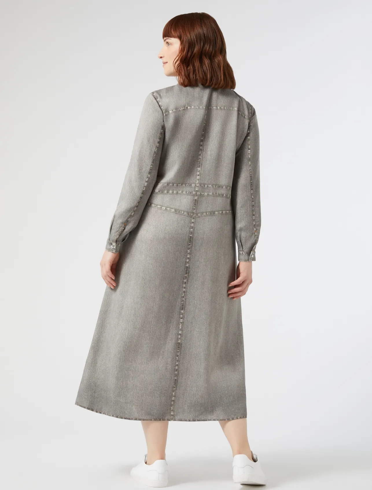 Online Marina Rinaldi Satin shirt dress MEDIUMGREY