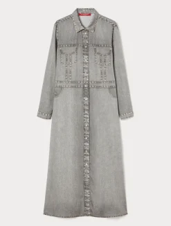 Online Marina Rinaldi Satin shirt dress MEDIUMGREY