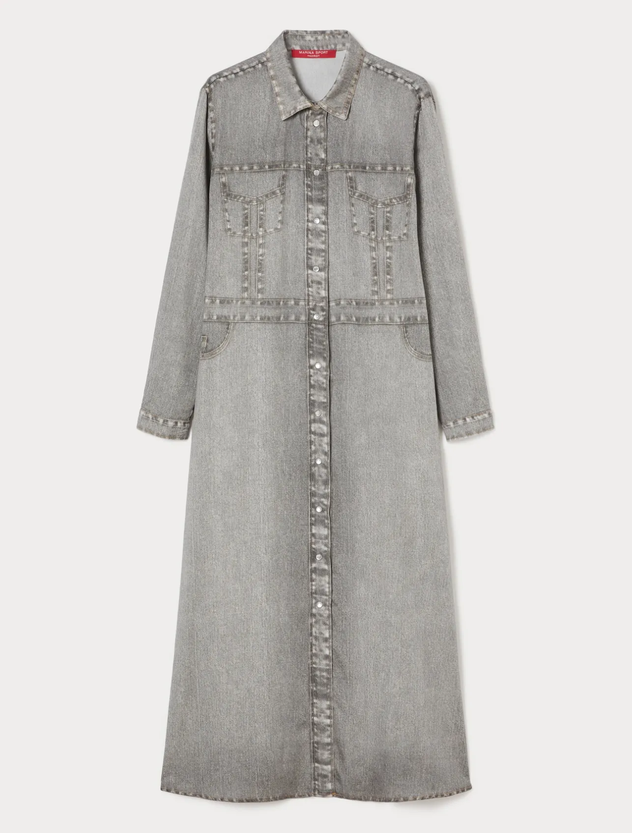 Online Marina Rinaldi Satin shirt dress MEDIUMGREY
