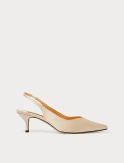 Outlet Marina Rinaldi Satin sling-back court shoes BEIGE