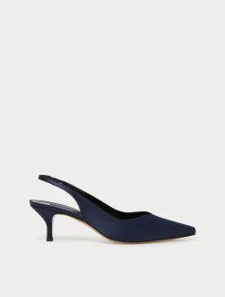 Online Marina Rinaldi Satin sling-back court shoes ULTRAMARINE