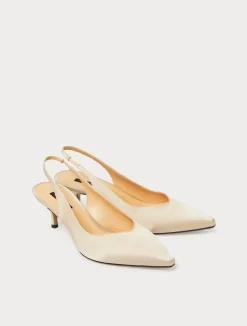 Outlet Marina Rinaldi Satin sling-back court shoes BEIGE
