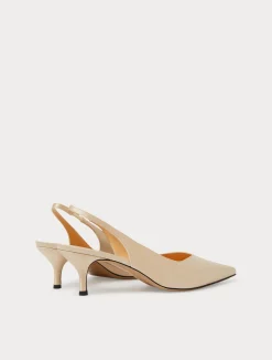 Outlet Marina Rinaldi Satin sling-back court shoes BEIGE