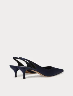 Online Marina Rinaldi Satin sling-back court shoes ULTRAMARINE