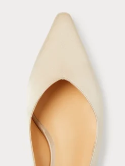 Outlet Marina Rinaldi Satin sling-back court shoes BEIGE