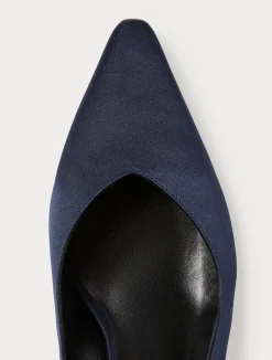 Online Marina Rinaldi Satin sling-back court shoes ULTRAMARINE