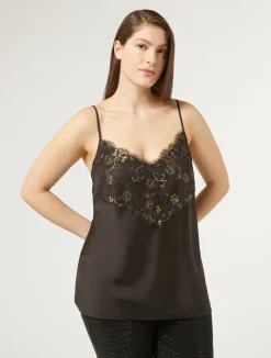 Outlet Marina Rinaldi Satin top DARKBOWN