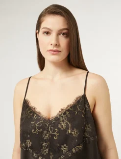 Outlet Marina Rinaldi Satin top DARKBOWN