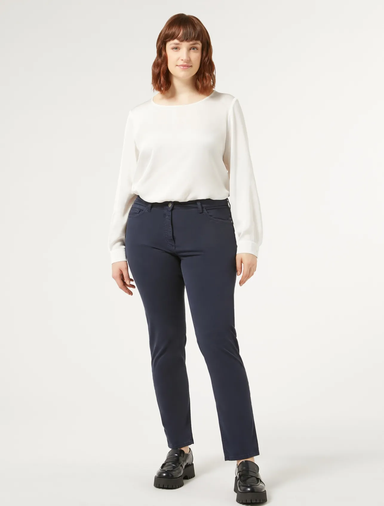 Discount Marina Rinaldi Satin trousers MIDNIGHTBLUE