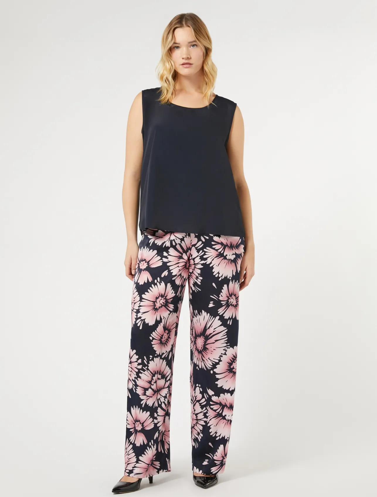 Online Marina Rinaldi Satin trousers MIDNIGHTBLUE