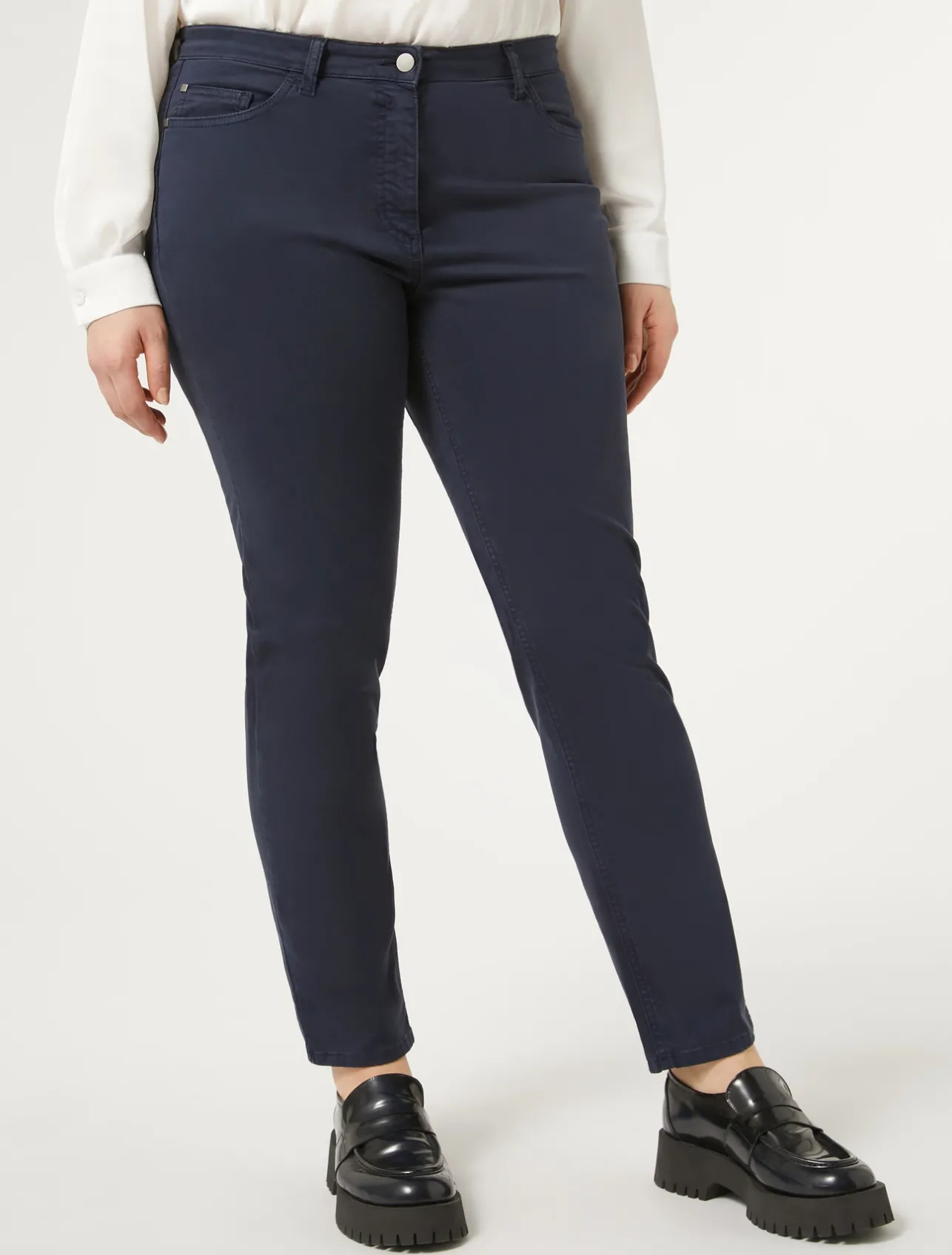 Discount Marina Rinaldi Satin trousers MIDNIGHTBLUE