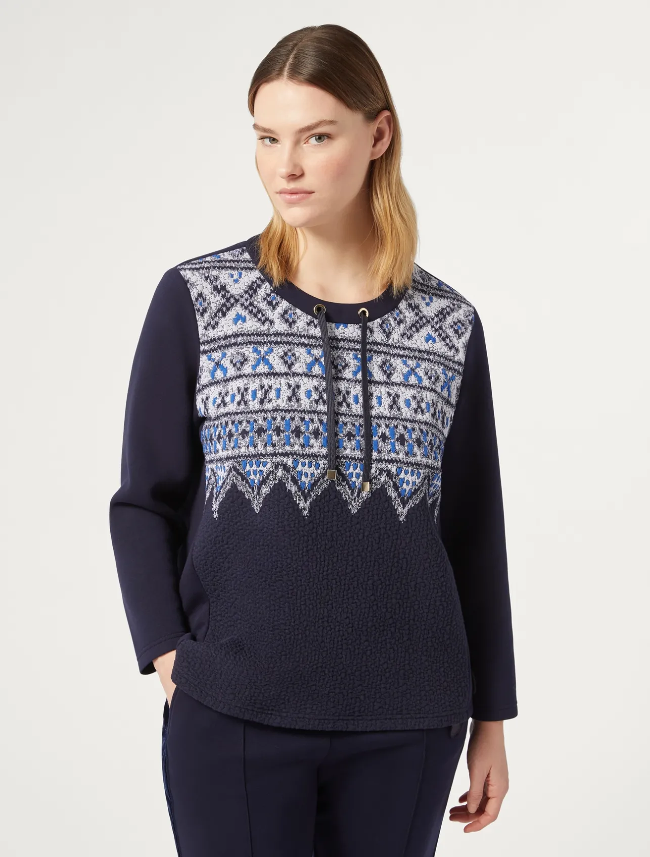 Outlet Marina Rinaldi Scuba jersey sweatshirt ULTRAMARINE