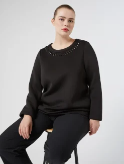 Sale Marina Rinaldi Scuba sweatshirt BLACK