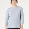 Fashion Marina Rinaldi Seamless wool sweater LIGHTBLUE