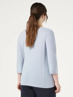 Fashion Marina Rinaldi Seamless wool sweater LIGHTBLUE