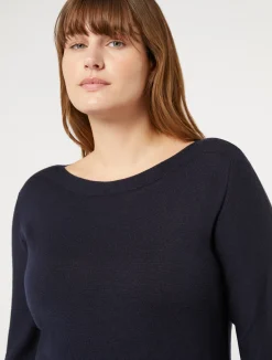 New Marina Rinaldi Seamless wool sweater MIDNIGHTBLUE
