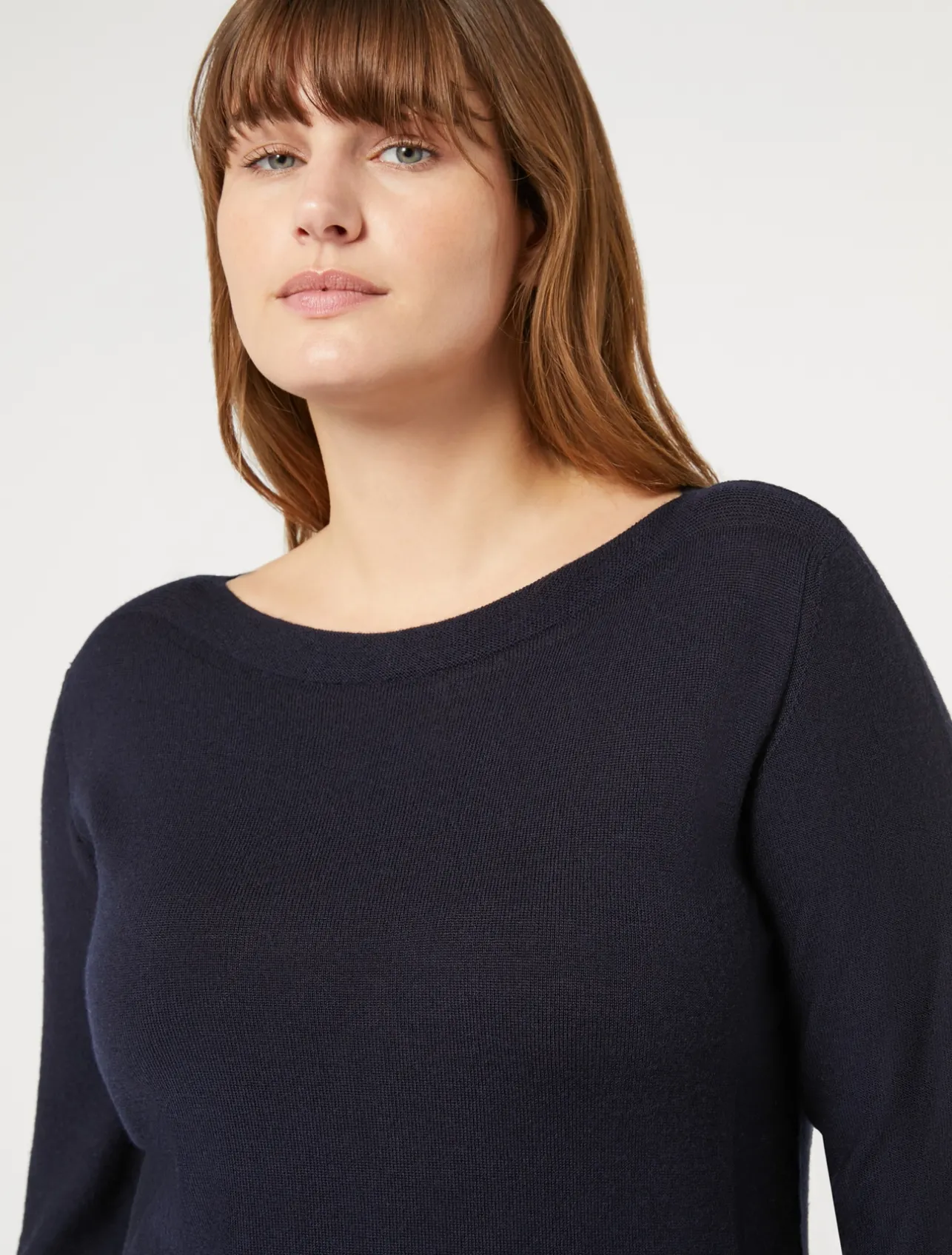 New Marina Rinaldi Seamless wool sweater MIDNIGHTBLUE