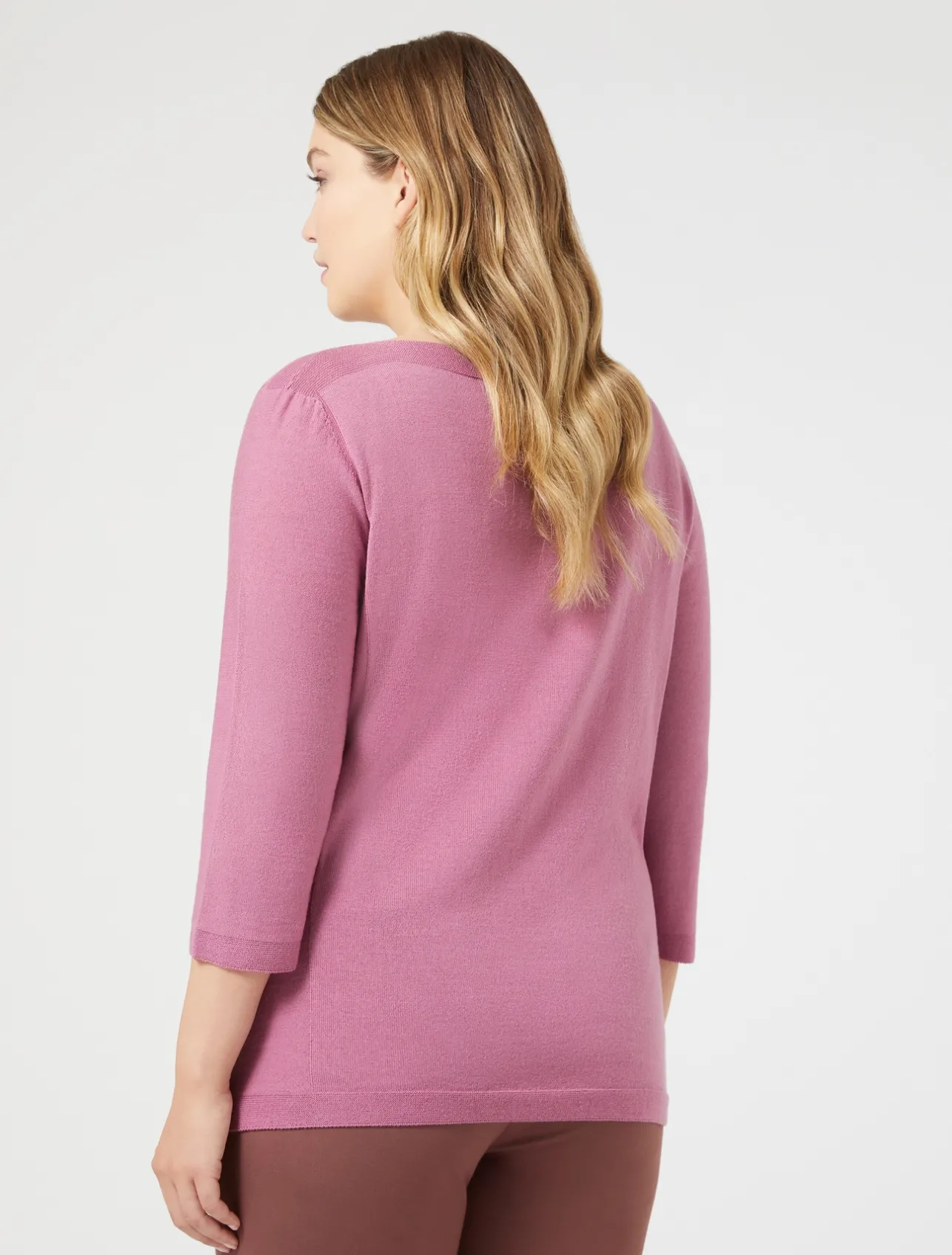 Outlet Marina Rinaldi Seamless wool sweater CYCLAMEN