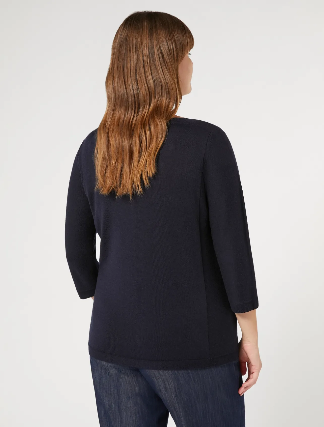 New Marina Rinaldi Seamless wool sweater MIDNIGHTBLUE