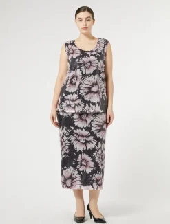 Online Marina Rinaldi Sequin and satin skirt MIDNIGHTBLUE