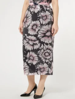 Online Marina Rinaldi Sequin and satin skirt MIDNIGHTBLUE